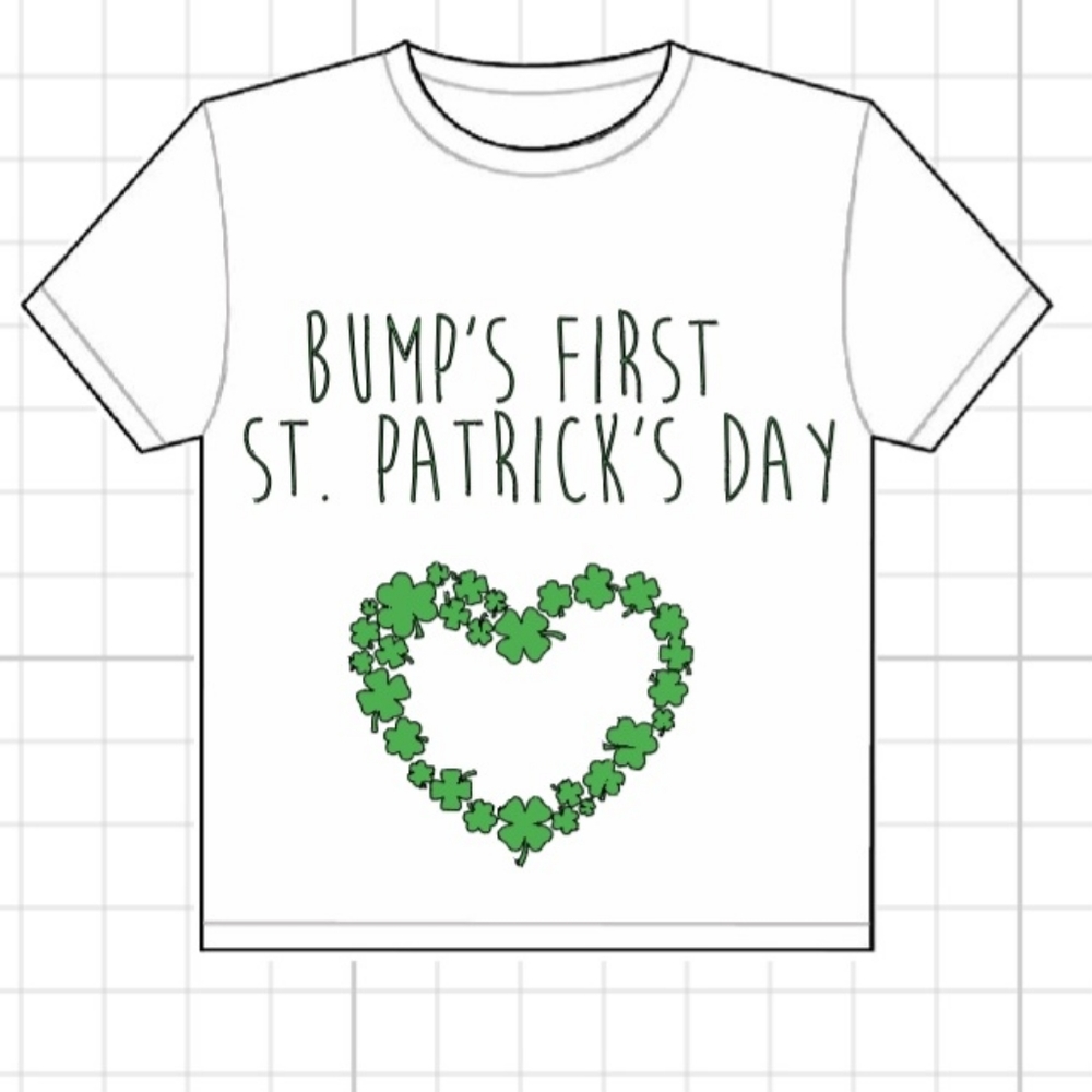 "Bump's first st. Patrick's day" Maternity Shirt